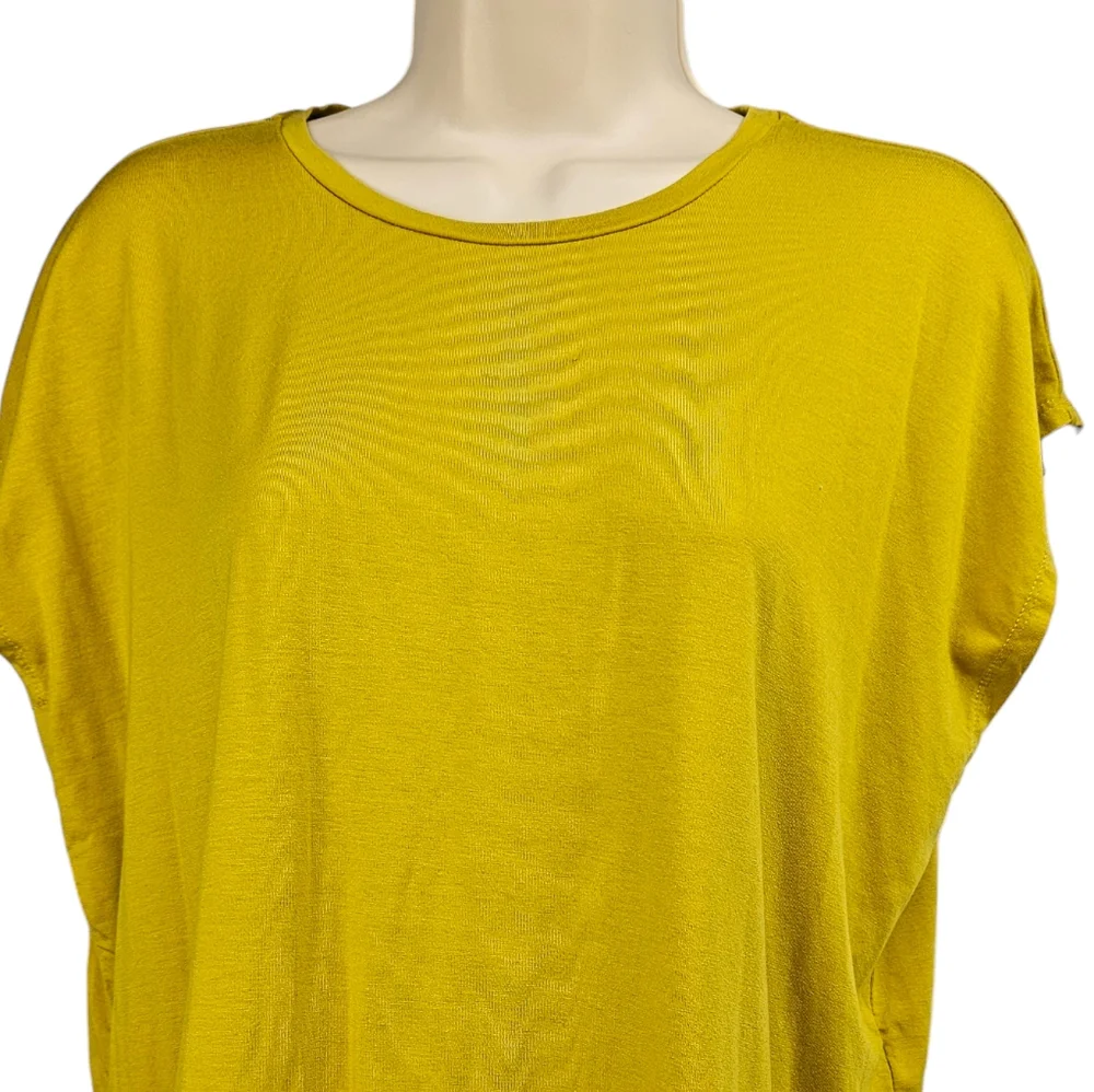 EILEEN FISHER Women’s Chartreuse Tencel Jersey Square Top Size XS - Picture 2 of 9